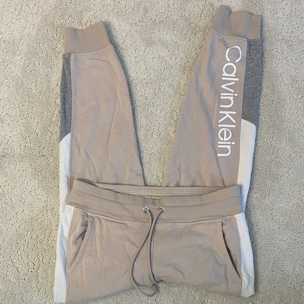 Calvin Klein Beige and Gray Joggers